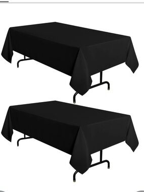 Rectangular Tablecloth Stain & Wrinkle-Resistant Washable 60x84” (2-Pack) BLACK